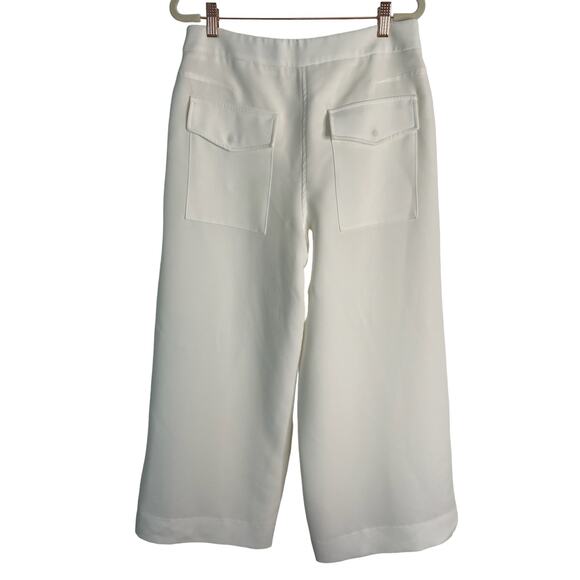 Rag & Bone Dress Pants Cropped Wide Leg High Rise Patch Pockets White Size 8 - Picture 4 of 10